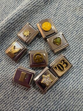 Nomination Italian Charm Women OS Silver Gold Good 18k Accents 9mm Links 8pc